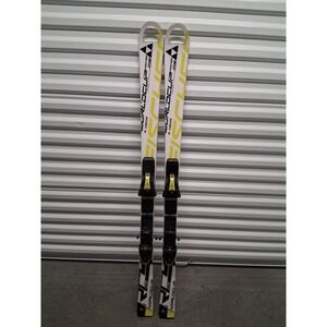Fischer Worldcup GS Jr Skis 145cm with RC4 Z9 Bindings White Yellow Black